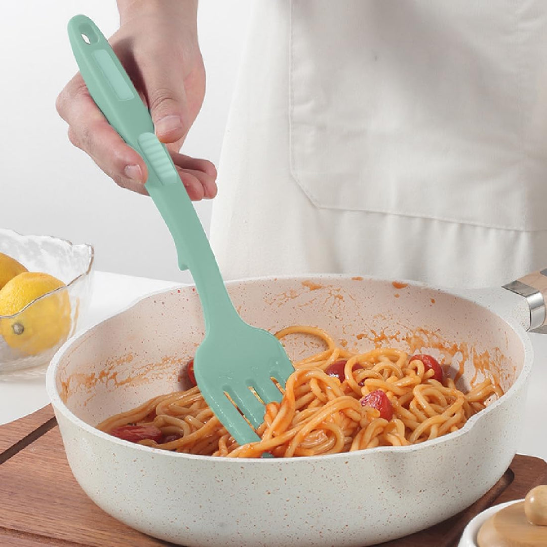 FKWKUW 2 Stück Flexible Kochgabel Silikon, Cooking Fork Hitzebeständig Multifunktional Gabel Antihaf
