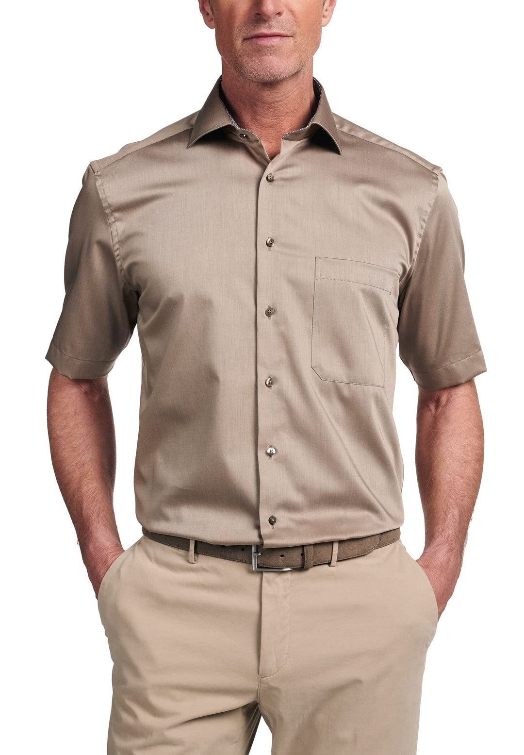 eterna Kurzarm Hemd Comfort Fit Twill unifarben