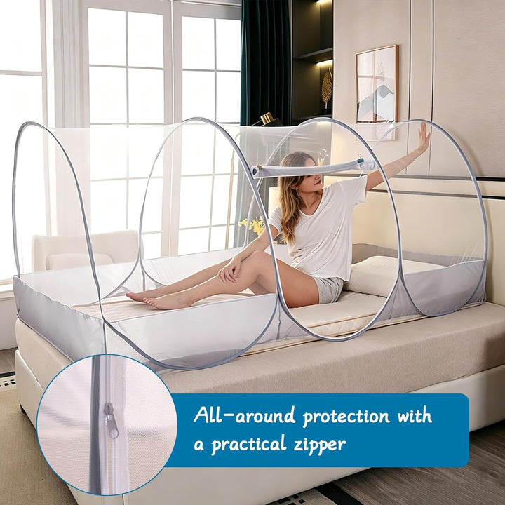 IIRC Moskitonetz Bett Reise – 190 x 90 x 90 cm Pop Up Moskitonetz für Bett, Camping & Zuhause, Faltb