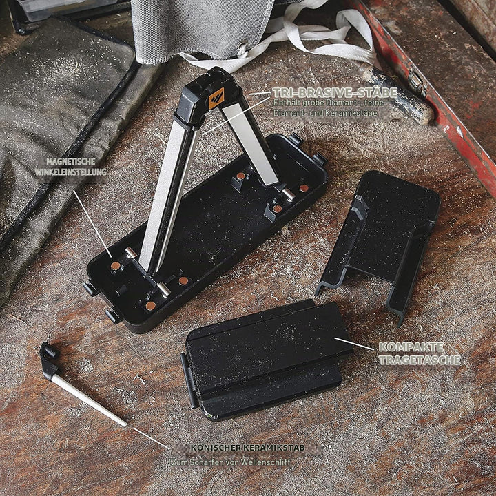 WORK SHARP™® Angle Set Profi Messerschärfer - Outdoor Messerschleifer mit 3 Körnungen - Universal Sc