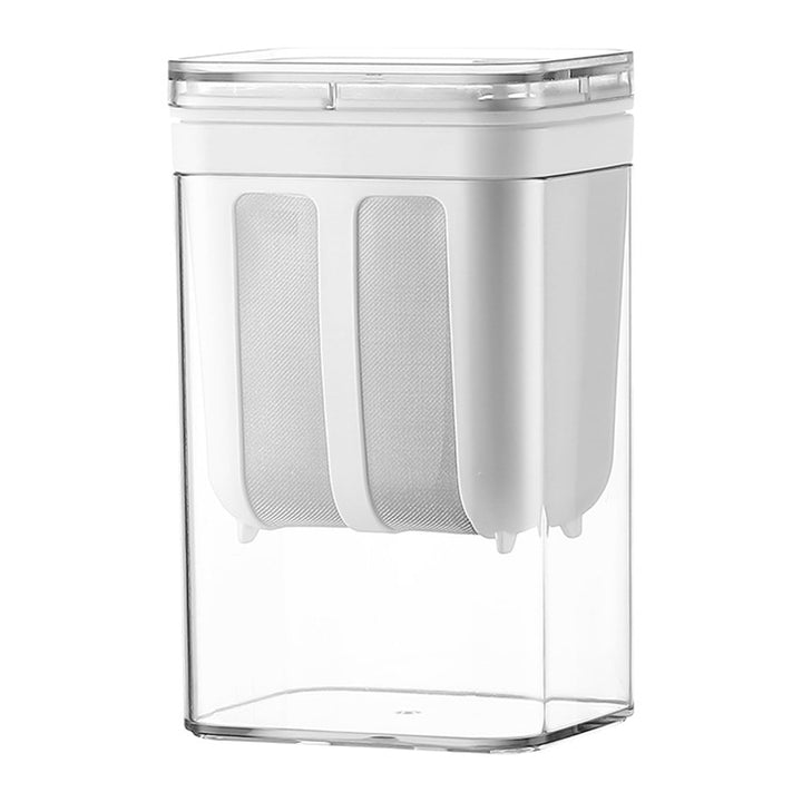 Joghurtsieb, 1,1l griechischer Joghurtsieb mit einem feinen Netzbeutel und Deckelleckfisch, BPA-frei