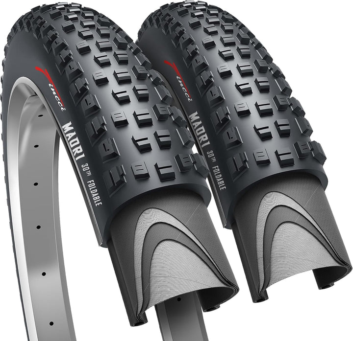 Fincci Paar MTB Reifen 27.5x2.35 Zoll 60-584 Faltbar Fahrradreifen für Rennrad Mountainbike Schlamm