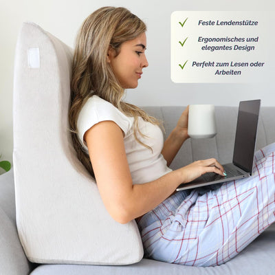 RELIVY - Lesekissen für Bett und Sofa, Ergonomisches Keilkissen, Rückenkissen, Lesekissen aus Memory