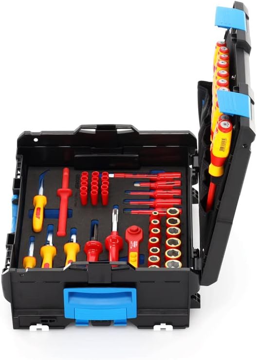 GEDORE VDE-Werkzeugkoffer HYBRID, Set 53-tlg, gefüllt, Werkzeug für Elektriker, Kunststoffkoffer, VD