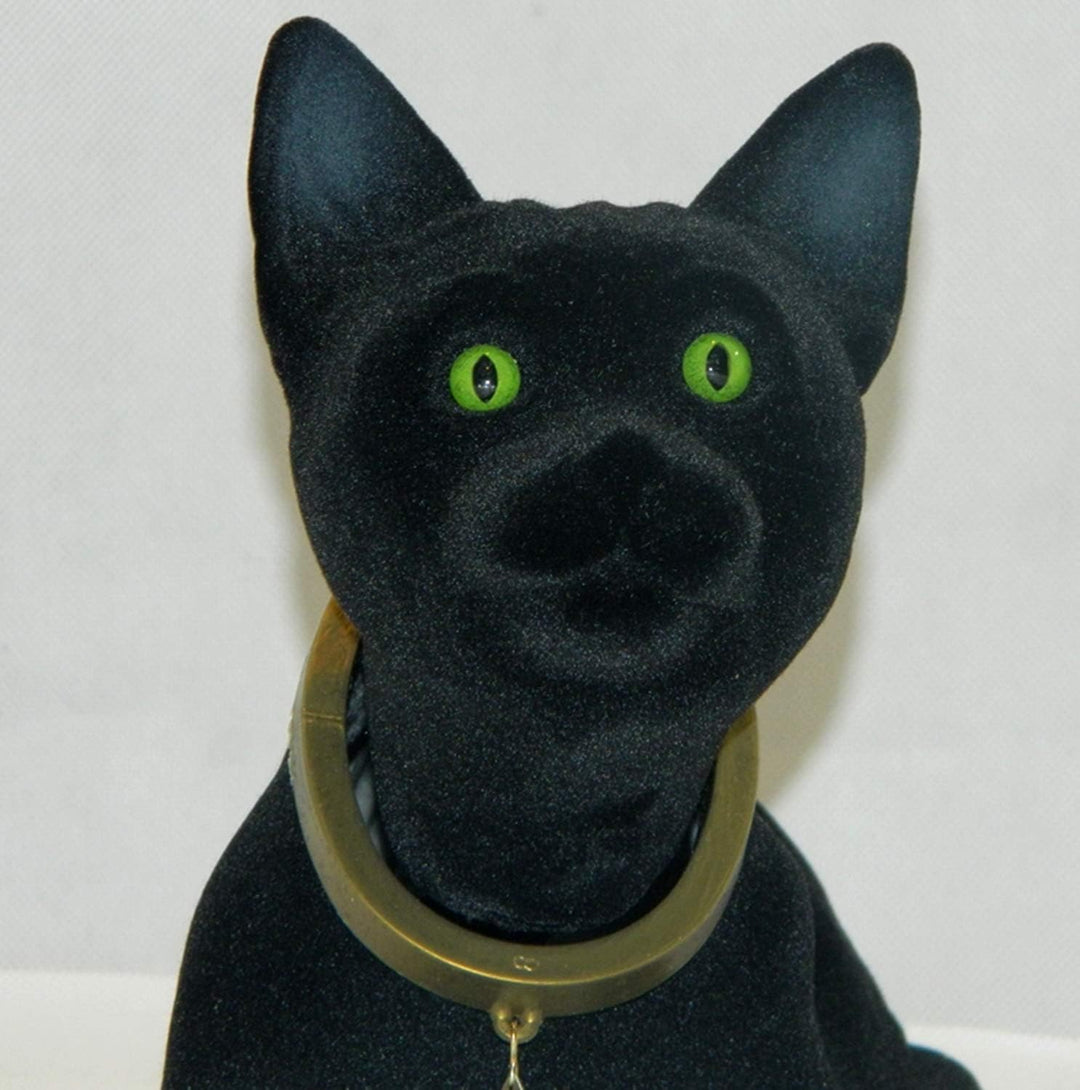 RAKSO Wackel Figur Katze Wackelfigur Höhe 17 cm gross schwarz Dekofigur mit Wackelkopf Gartendeko Ga