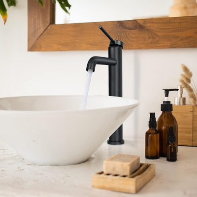 PHASAT Wasserhahn Bad,wasserhahn aufsatzwaschbecken,Hoch Aufsatzwaschbecken Armatur, Mischbatterie E