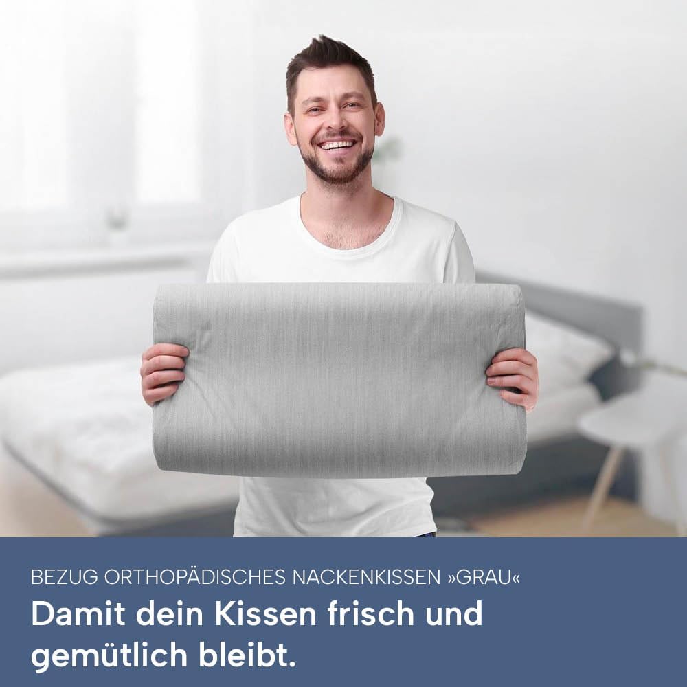 casimum® Kissenbezug aus Baumwolle für Nackenstützkissen mit Reissverschluss. Kopfkissen Schonbezug