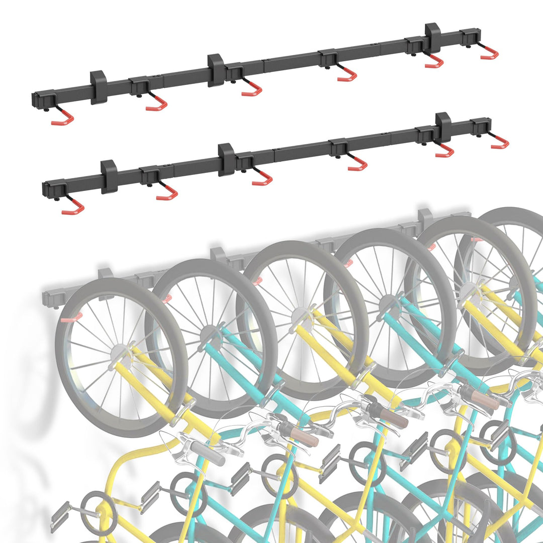 Mimoke Fahrrad Wandhalterung Vertikal | Geeignet für alle Fahrräder | Verstellbare Haken | Organisat