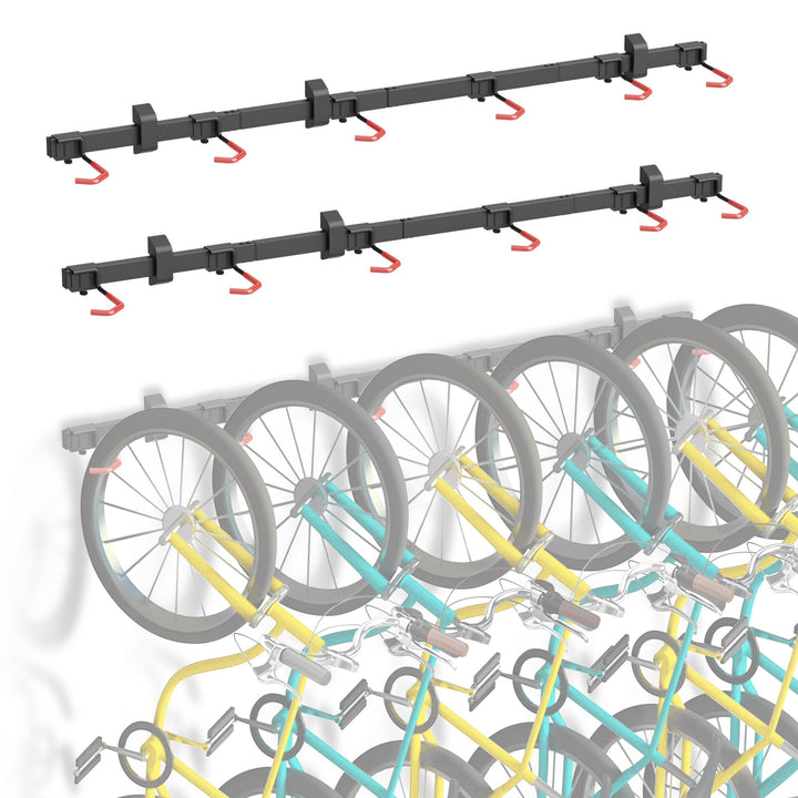 Mimoke Fahrrad Wandhalterung Vertikal | Geeignet für alle Fahrräder | Verstellbare Haken | Organisat