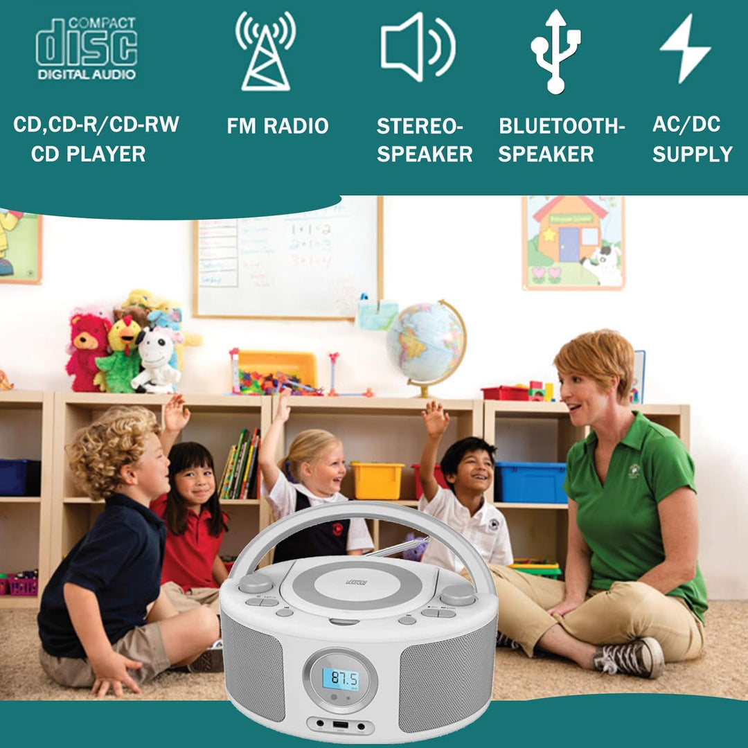 Tragbarer CD-Player Boombox,CD-MP3 Player,CD/CD-R,USB,FM Radio,AUX-In,CD Player Radio,Stereoanlage,K