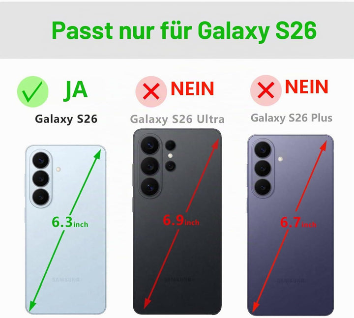 LENSUN Echtleder Hülle für Samsung Galaxy S26, Handyhülle Echtes Leder [RFID Blocker][Magnetverschlu