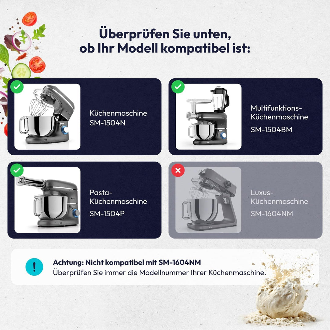 Knethaken – geeignet SM-1504N Küchenmaschine (6,2 l)