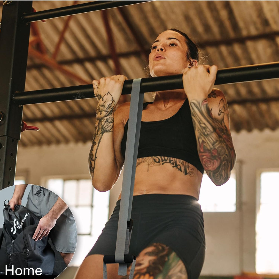 Klimmzugbänder - Sportneer Verstellbare Widerstandsbänder für Klimmzughilfe mit Anti-Rutsch-Verschlu