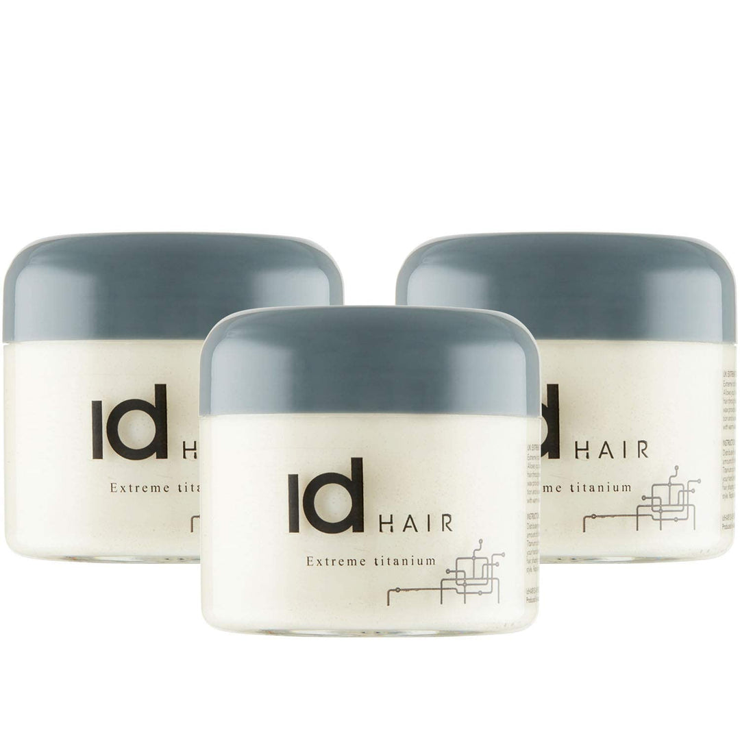 IdHAIR Extreme Titanium: Professionelles Mudwachs für stylisches Kurzhaar - Starker Halt, Glanz und