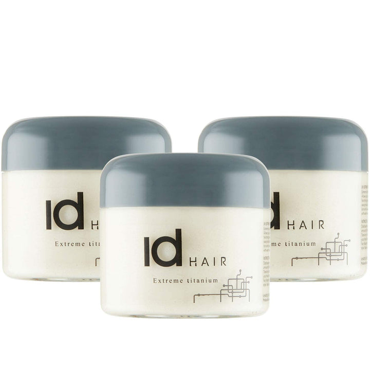 IdHAIR Extreme Titanium: Professionelles Mudwachs für stylisches Kurzhaar - Starker Halt, Glanz und