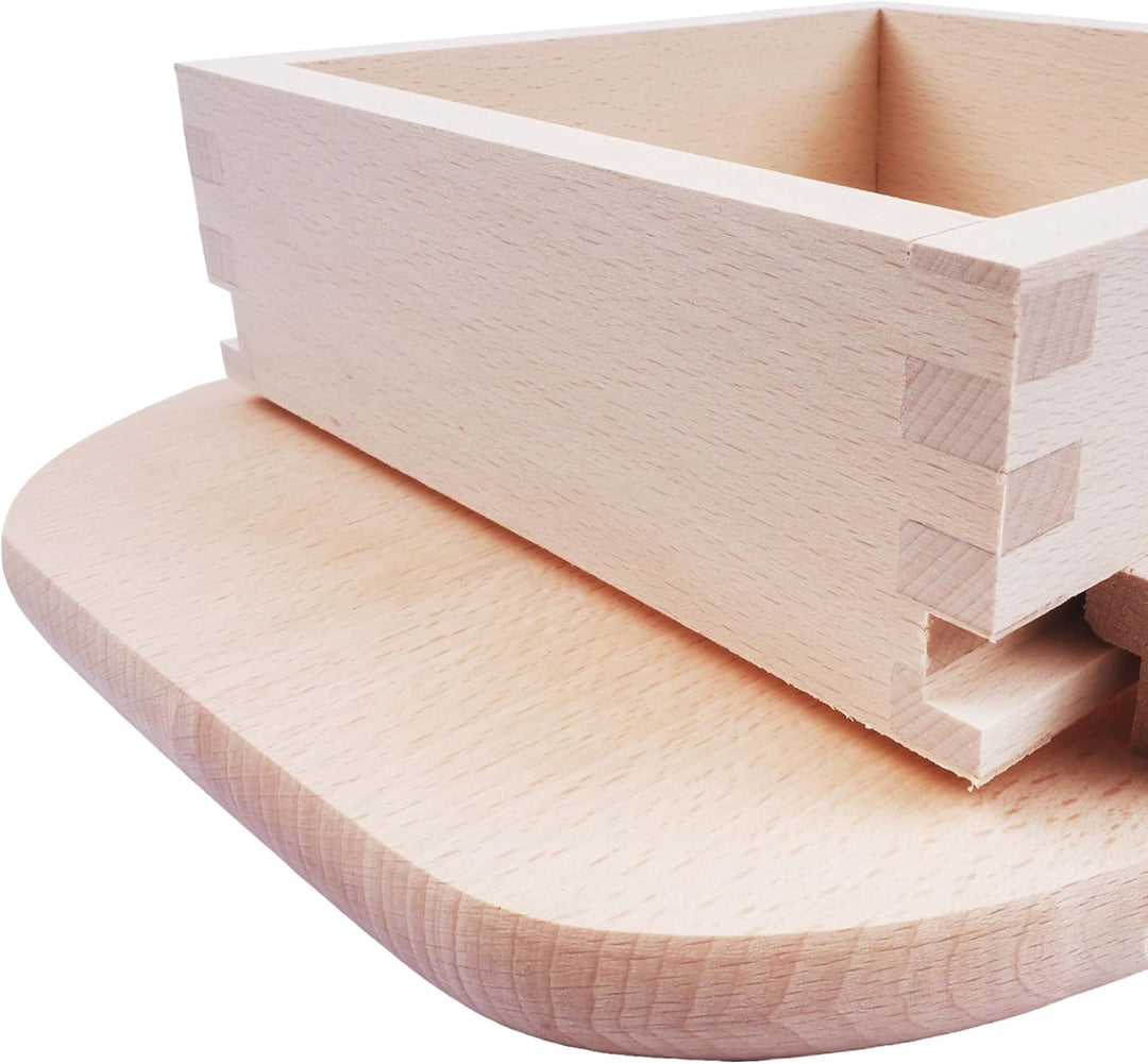 BAUSTER® Krauthobel aus Buchenholz mit Edelstahlklingen – Traditioneller Gemüsehobel für Weisskohl,