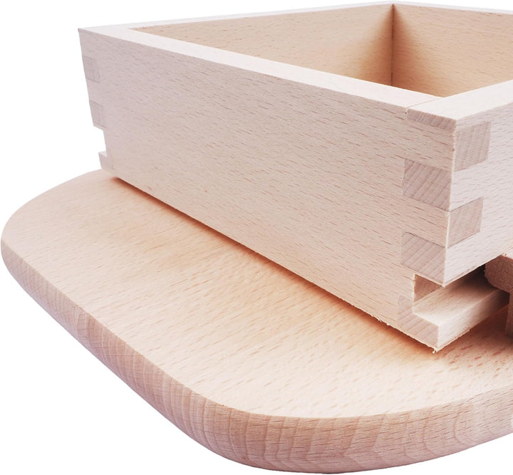 BAUSTER® Krauthobel aus Buchenholz mit Edelstahlklingen – Traditioneller Gemüsehobel für Weisskohl,