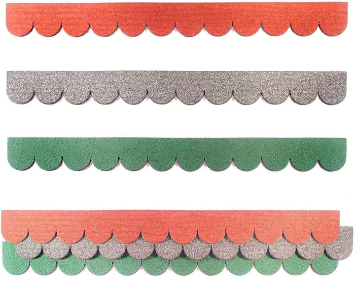 Mini Dachschindeln Rund (41 mm) 3 Sets - Grau 60 Streifen+3 Firststreifen 1,05 m² hergestellt in der