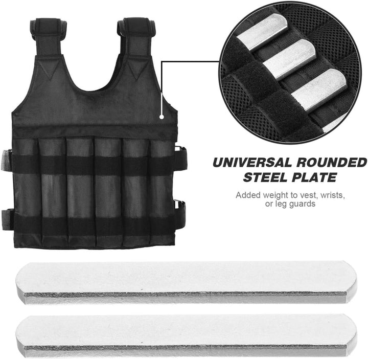 FAVOMOTO 10 Pcs Stahlplatten für Gewichtsweste, Krafttraining Gewichtsplatte Stahlplatte für Weste v