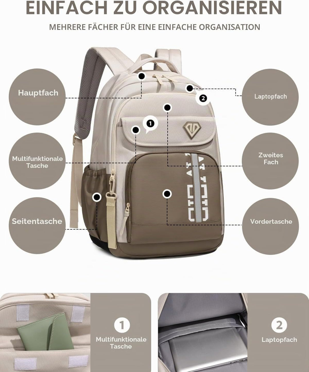 Amythe Schulrucksack Jungen Teenager 10-18 Jahre, Gross Rucksack Schule Oberstufe Schultasche Junior