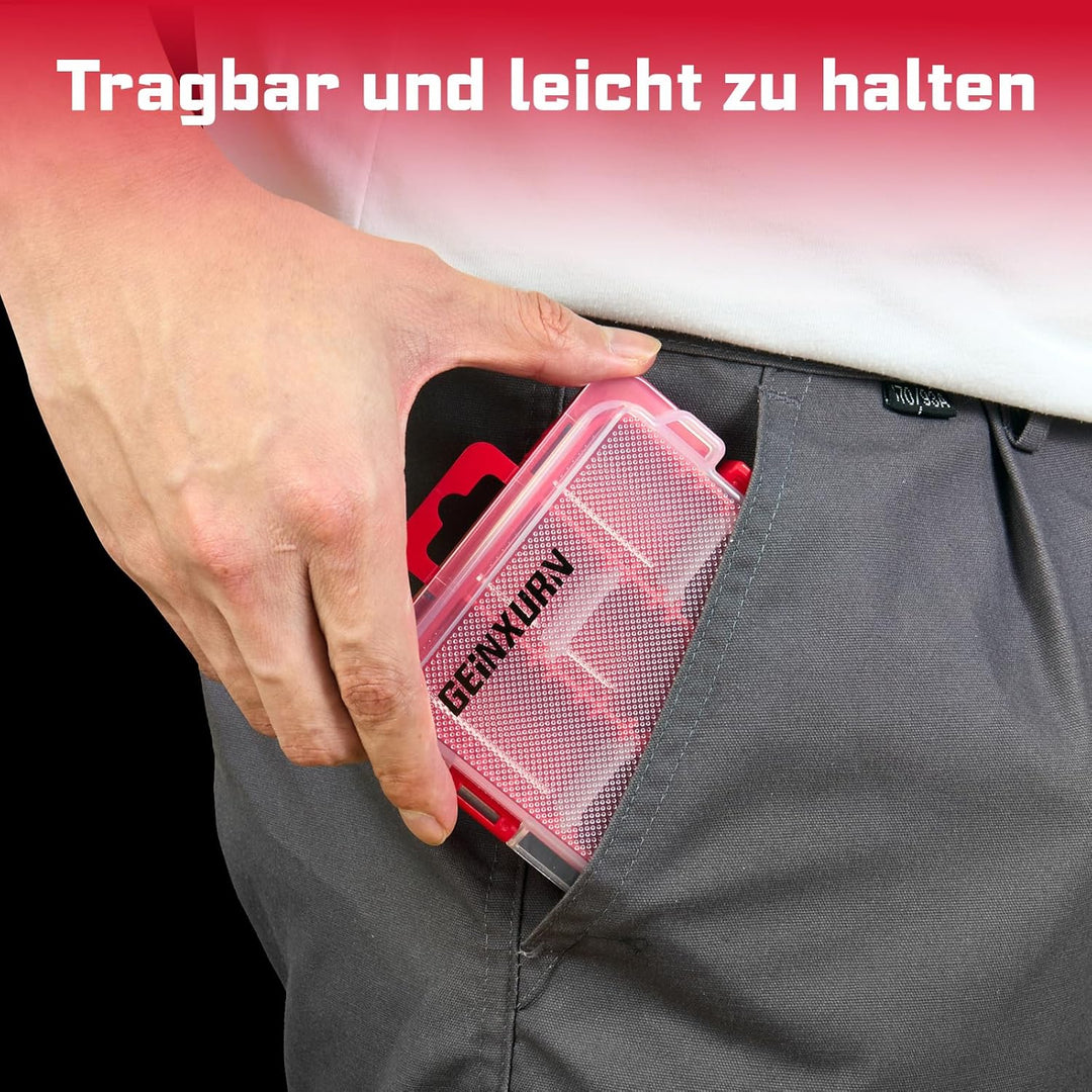 4 Stück Kleiner Flacher Sortimentskoffer für Kleinteile, Tragbarer Sortierbox mit Herausnehmbaren Tr