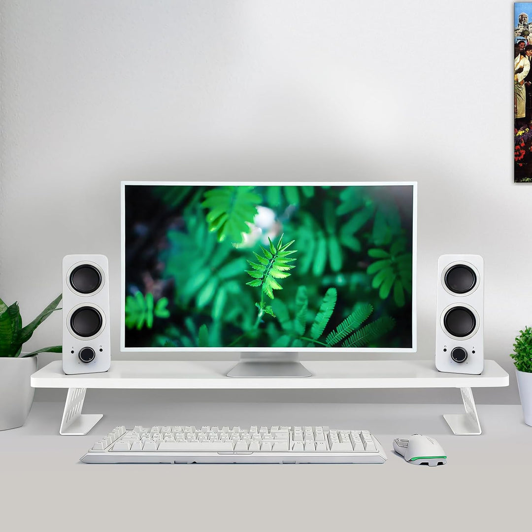 80x23.5cm Bildschirmerhöhung für 2 Monitore, Monitorständer Schreibtisch Holz für Computer, TV, Lapt