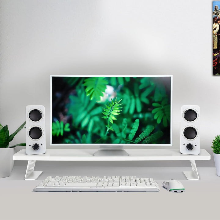 80x23.5cm Bildschirmerhöhung für 2 Monitore, Monitorständer Schreibtisch Holz für Computer, TV, Lapt