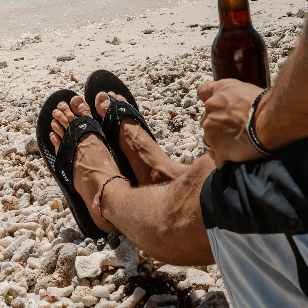 Reef Herren Fanning Flipflop 35 EU Schwarz Black Silver Bls, 35 EU Schwarz Black Silver Bls