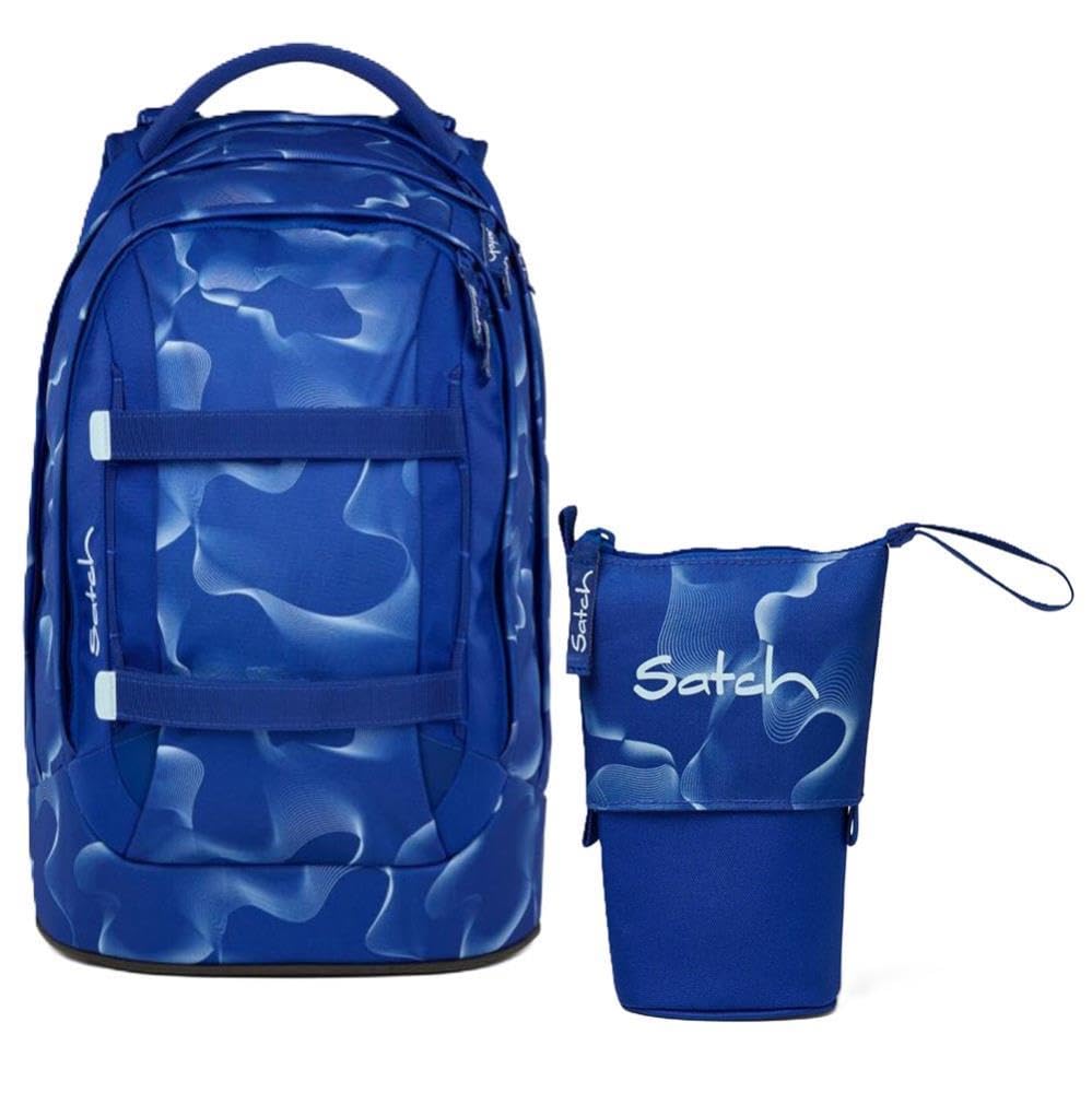 Satch Pack Schulrucksack Set 2tlg. inkl. Pencil Slider (Vibrant Blue), Vibrant Blue