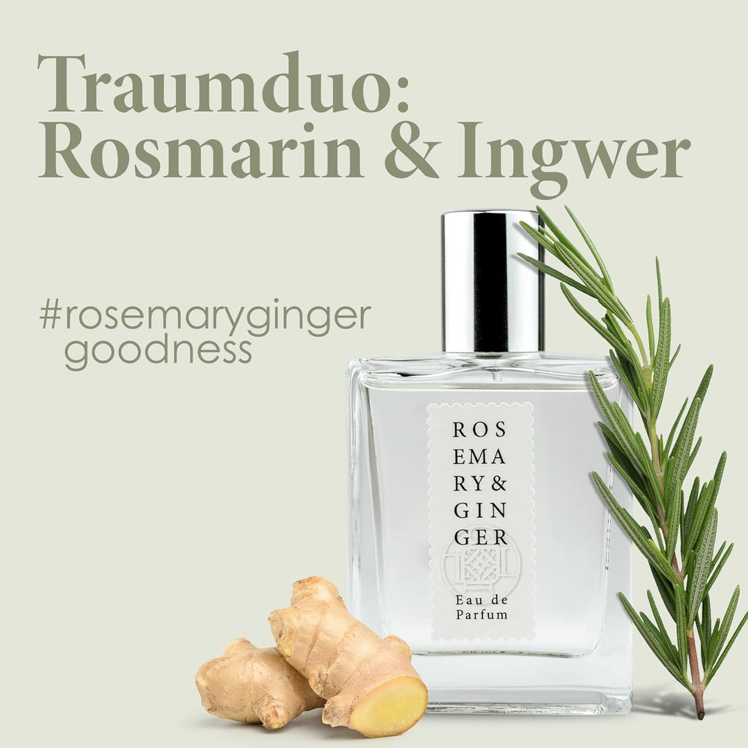 Jean & Len Rosemary & Ginger Eau de Parfum, würzig-frischer Duft nach Rosmarin & Ingwer, hergestellt