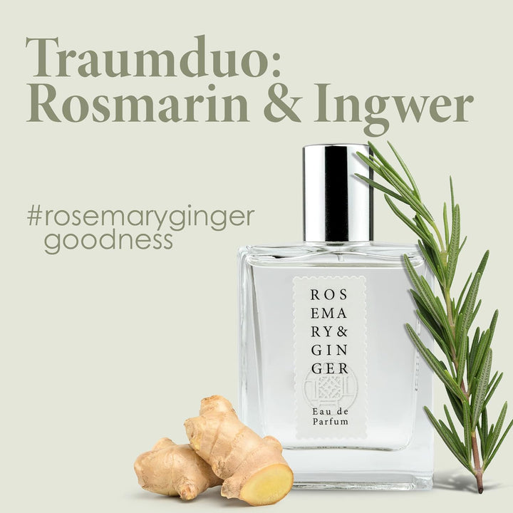 Jean & Len Rosemary & Ginger Eau de Parfum, würzig-frischer Duft nach Rosmarin & Ingwer, hergestellt