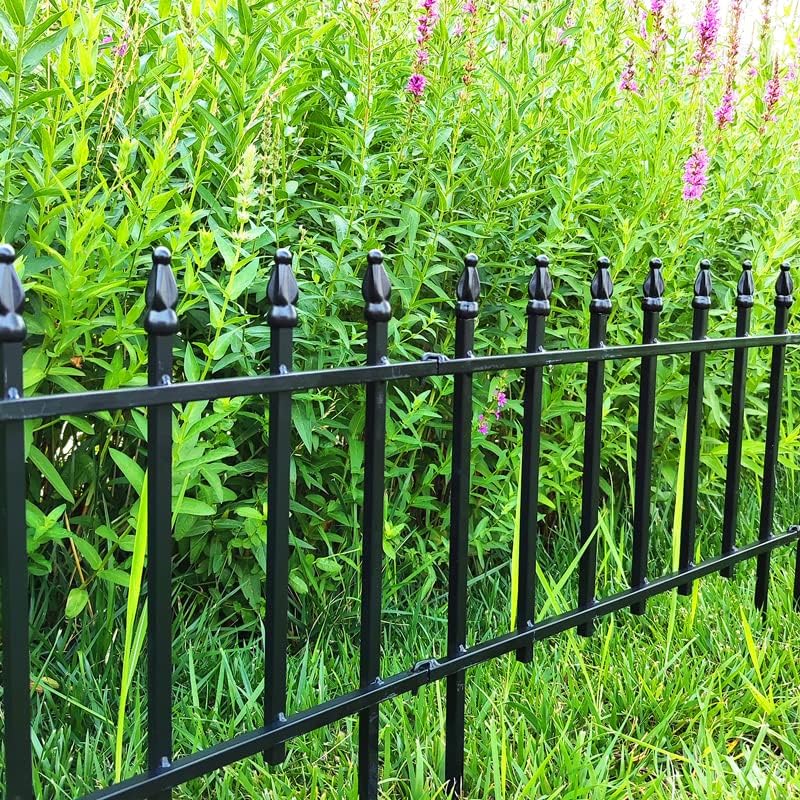 Thealyn Metall dekorative Gartenzaun 57cm (L) x 45cm (H) (5 Panels, Gesamtlänge 2.85m), Metall Grenz