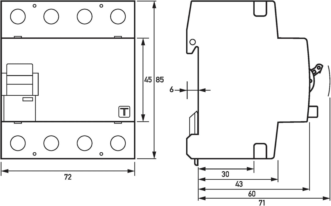 Doepke 09134998 Residual-Current Device B-Type 4P Schaltkreisschneider (230-400, 40 A, 72 mm, 75 mm,