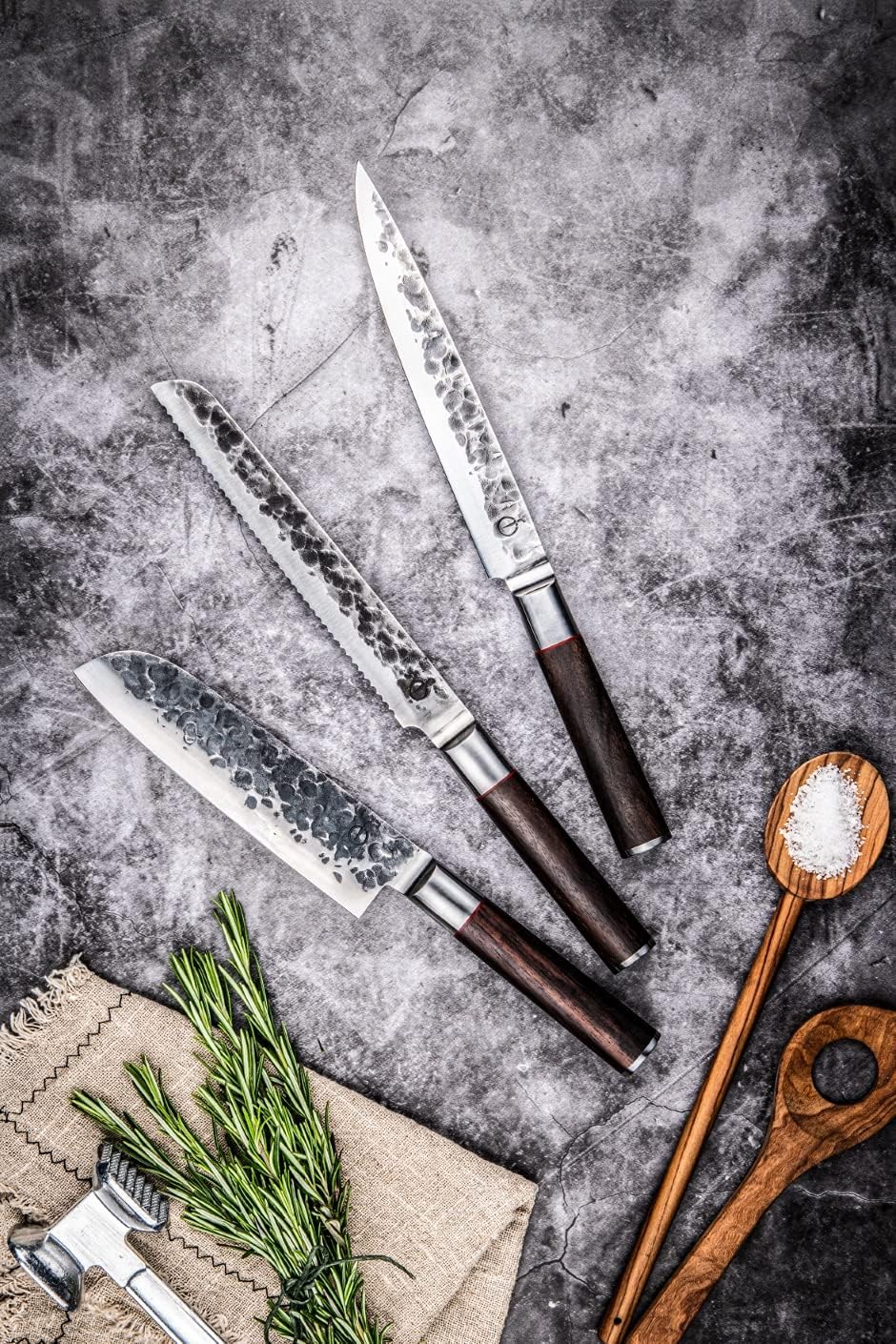 Forged Sebra Brotmesser 20cm, handgefertigt, in Holzkiste
