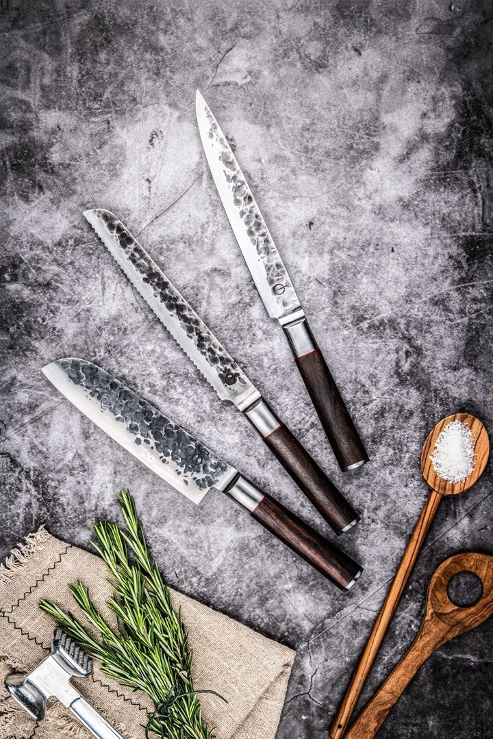 Forged Sebra Brotmesser 20cm, handgefertigt, in Holzkiste