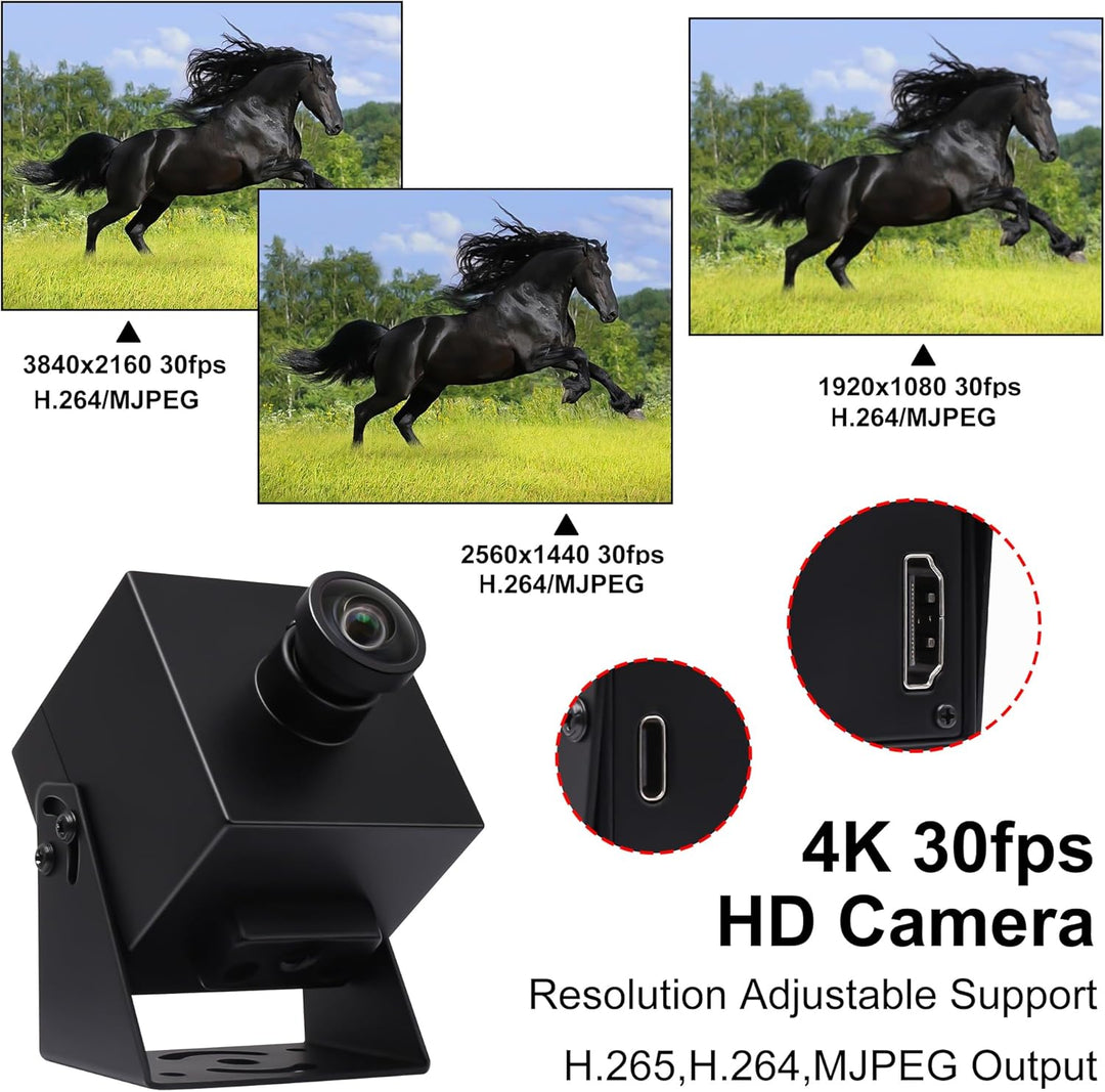 Svpro 4K Webcam HDMI USB Dual Output für Computer/Monitor/Projektor/TV, Weitwinkel Kamera Verzerrung