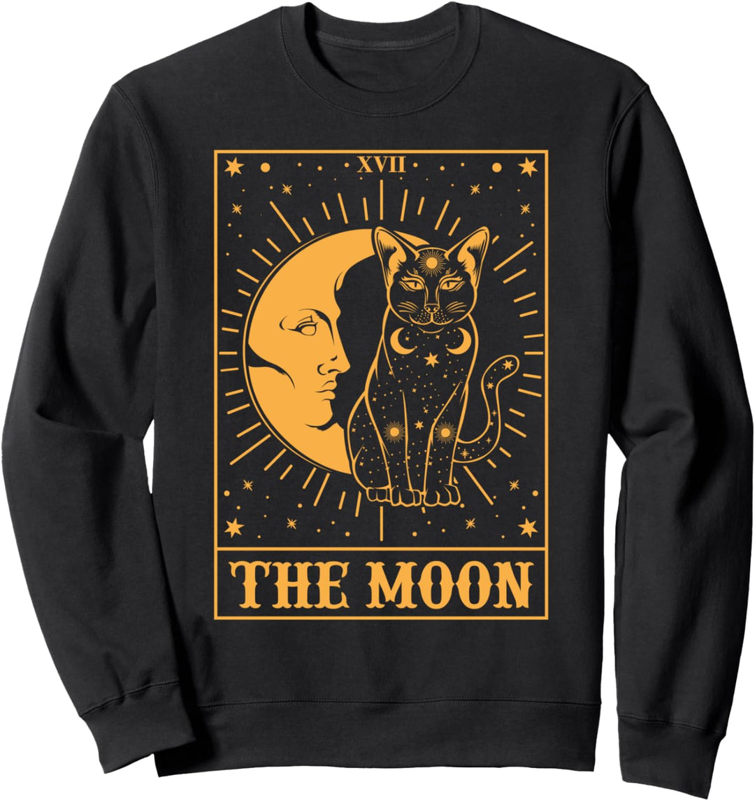 Crescent Tarot Aesthetic Card Gothic Mystic Lover Kitty Fan Sweatshirt