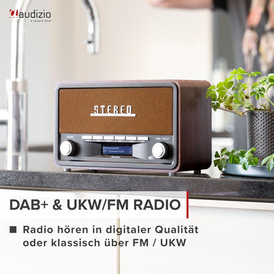 Audizio Foggia, Retro Radio, DAB Plus Radio, Bluetooth, Alarmfunktion, Radiowecker, Nostalgie Radio,