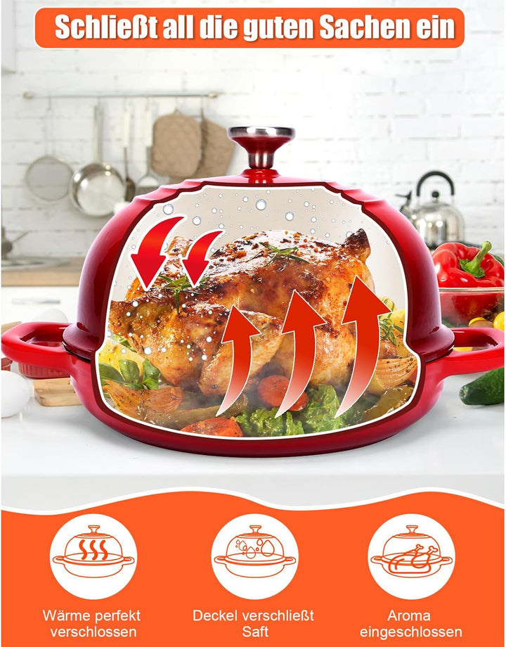 GFTIME Gusseisen Topf Brot Backen, Schmortopf Gusseisen Topf mit Deckel, Dutch Oven Brotbacktopf mit