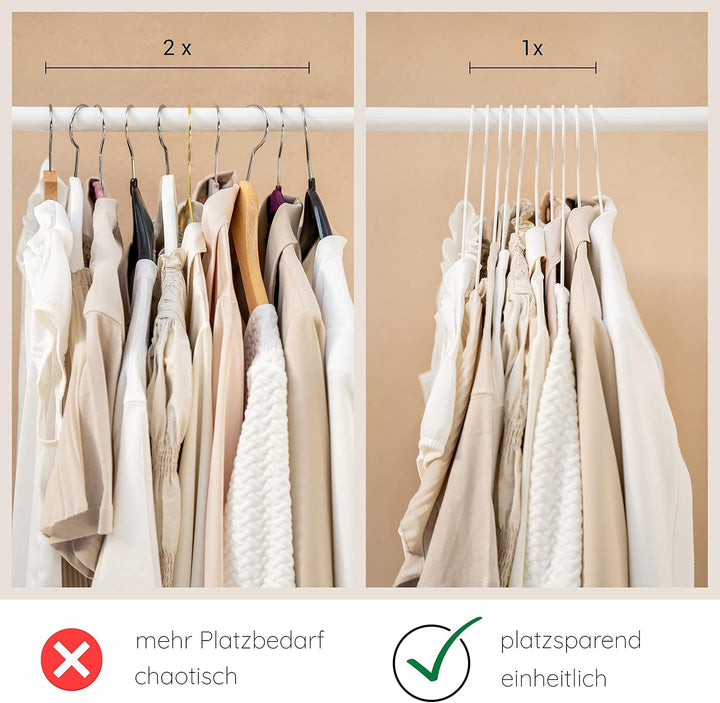 ROW&amp;LINE® – Kleiderbügel Metall (42 cm) – 20 Stück (schwarz matt) – platzsparende Kleiderbügel für E