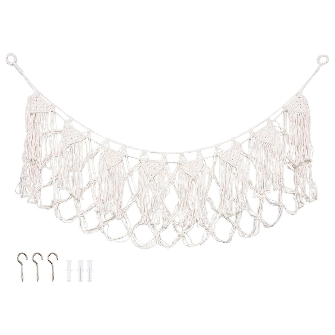 Stuffed Animal Net, Plush Toy Hammock, Boho Wall Storage | Interactive Heavy Duty Mesh Organizer for