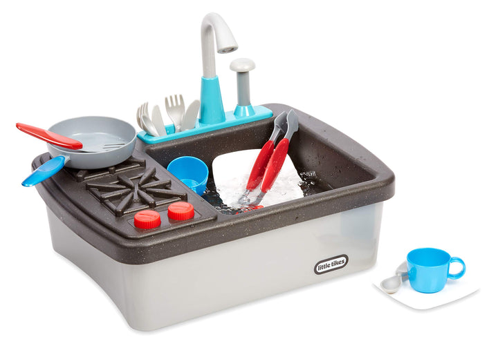 little tikes 654497E7C First Sink & Stove - Interaktiv & Realistisch mit Geräuschen - Schein-Spielge