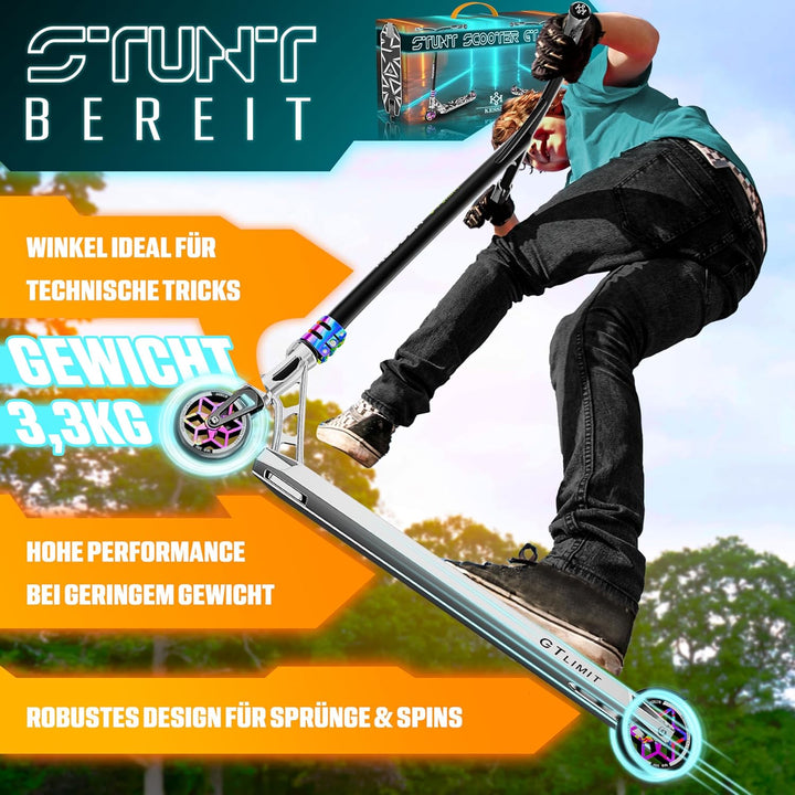KESSER® Stunt Scooter GT-Limit 360° Lenkung Funscooter Stuntscooter mit Ständer ABEC 9 Kugellagern,