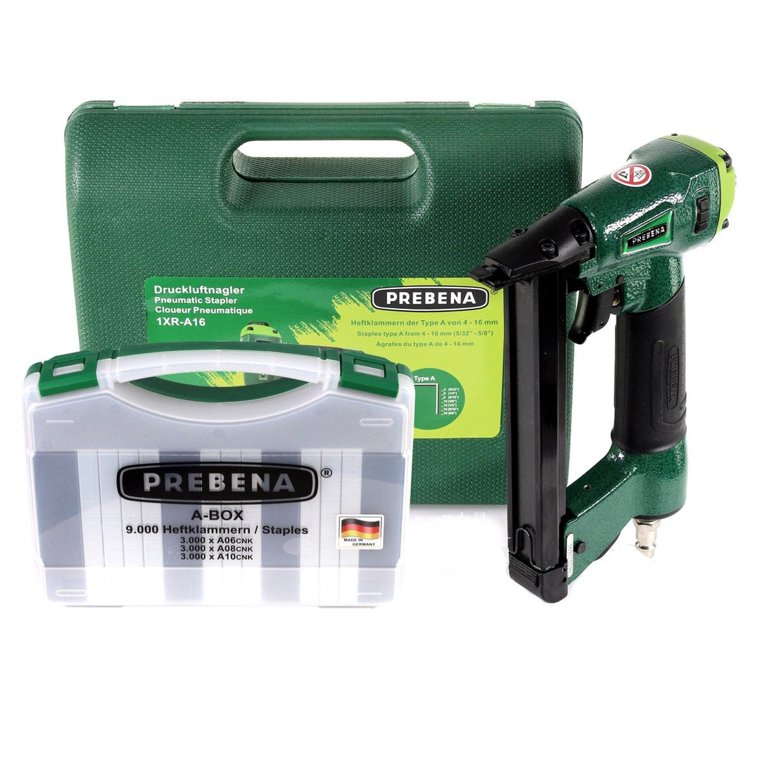 PREBENA Druckluftnagler 1XR A16 Kombi - Set incl. Heftklammern Typ A