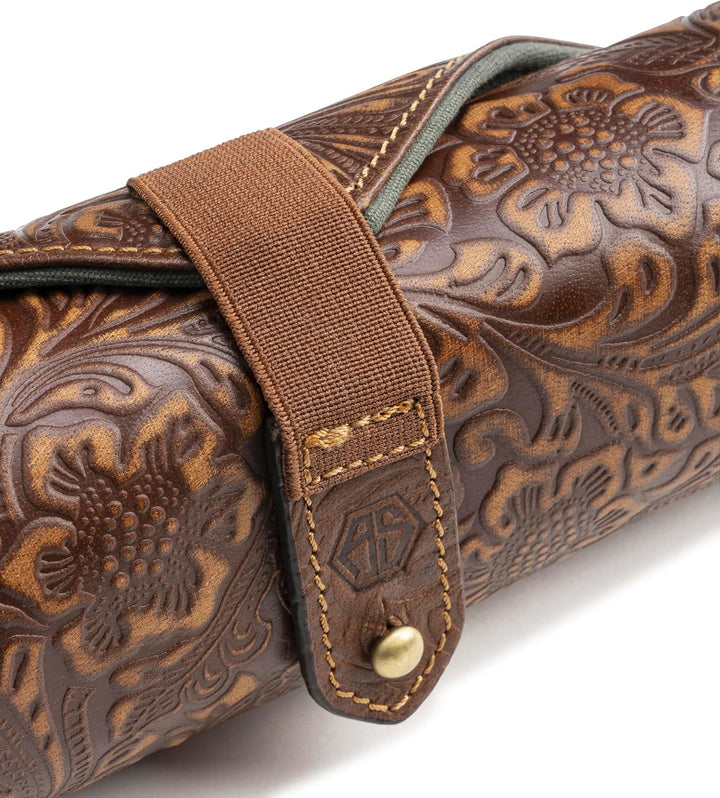 Angus Stoke Messertasche für Kochmesser aus Büffelleder - Exklusive Unikat 7-Fach Messerrolltasche g