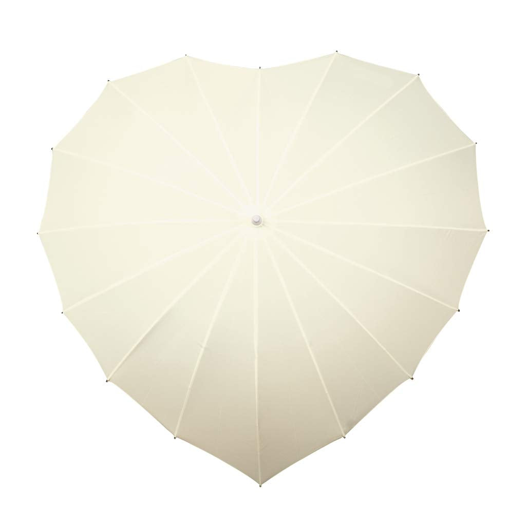 VON LILIENFELD Regenschirm Sonnenschirm Brautschirm Hochzeitsschirm Herz Creme, Creme