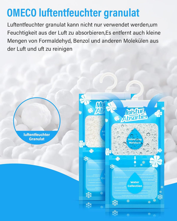 OMECO Hängender Entfeuchtungsbeutel, Feuchtigkeitsdichter Einweg Trockenbeutel, 10 * 230g Entfeuchtu