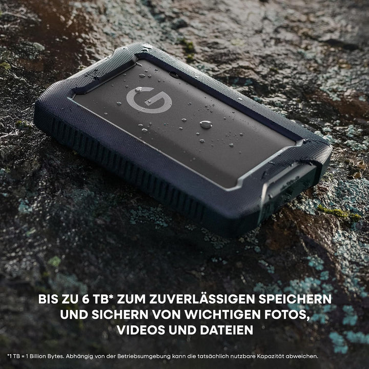 SanDisk PROFESSIONAL G-Drive ArmorATD 4 TB (Mobile Festplatte, All-Terrain Festplatte, USB-C-fähig,