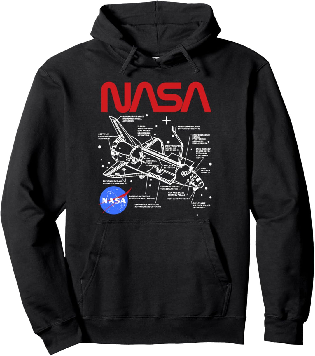 NASA Space Shuttle Schematic Layout Pullover Hoodie