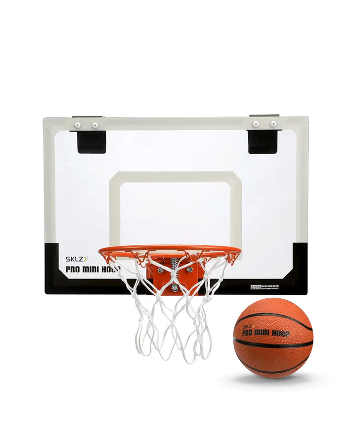 SKLZ Unisex Glow in The Dark Mini Basketball Hoop, White/Black, Standard (18" x 12")